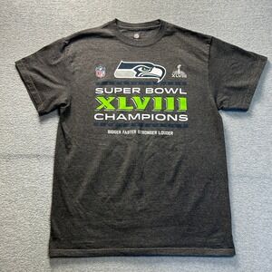 NFL Pro Line Seattle Seahawks Super Bowl XLVIII Champions TShirt Mens Large Gray